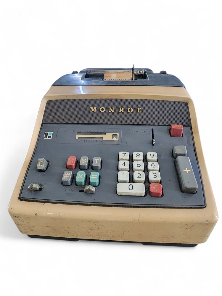 Rare Mach 1 Monroe Ten Key Adding Machine & Monroe LA5-160 Adding Machine VTG