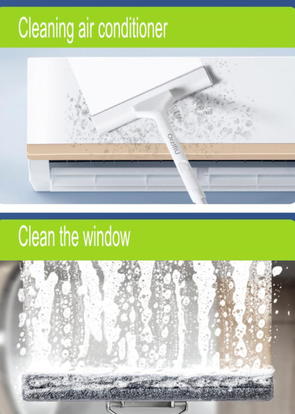 9.8 Inch Extended Squeegee Window Cleaner, 43-56 Inch Adjustable, Replaceable Mi