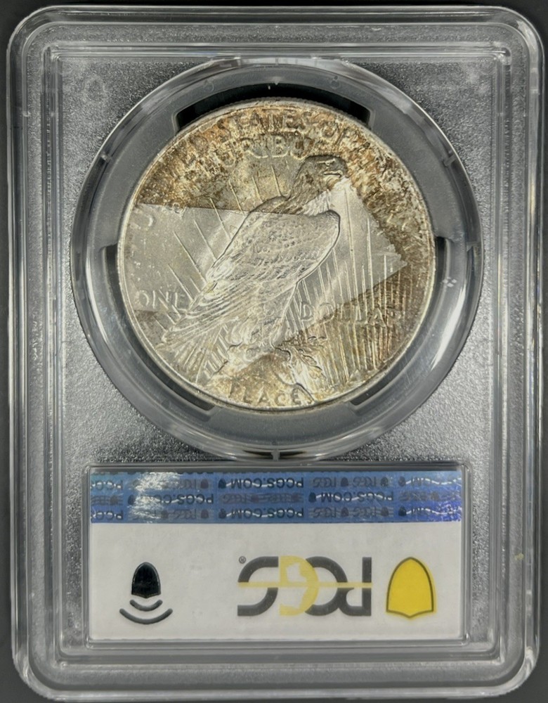 1922 PCGS MS65 Peace Silver Dollar $1 - Unique Tape Toned Reverse