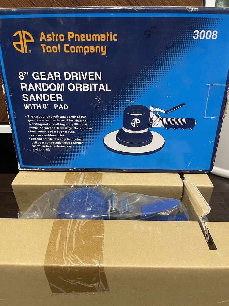 Astro Pneumatic Tools 3008 Gear Driven Random Orbital 8" Hook-and-Loop Sander