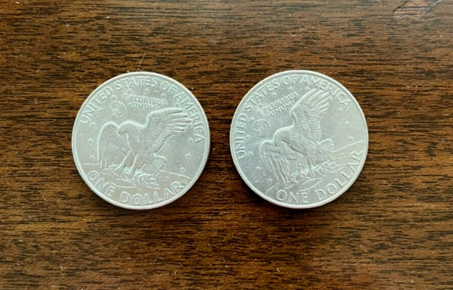1972 Eisenhower Silver Dollar D-Mint Type 1 Includes 2 Coins