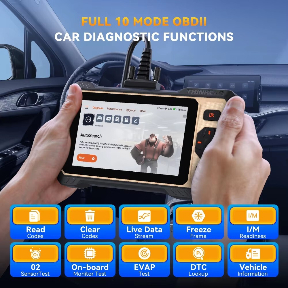 ThinkScan 662 ABS SRS Engine Drivetrain System OBD2 Diagnostic Tool Action Test