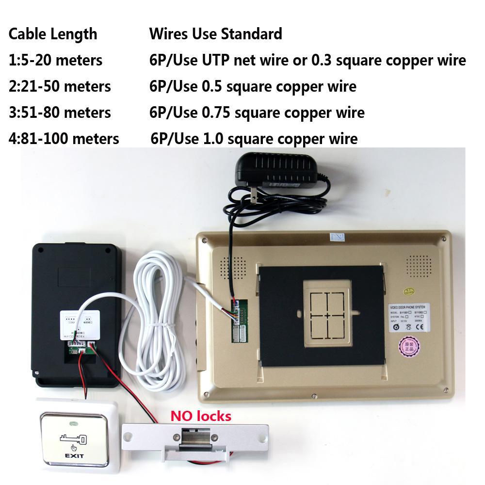 10" LCD Fingerprint Recognition Video Door Phone Intercom System RFID Password