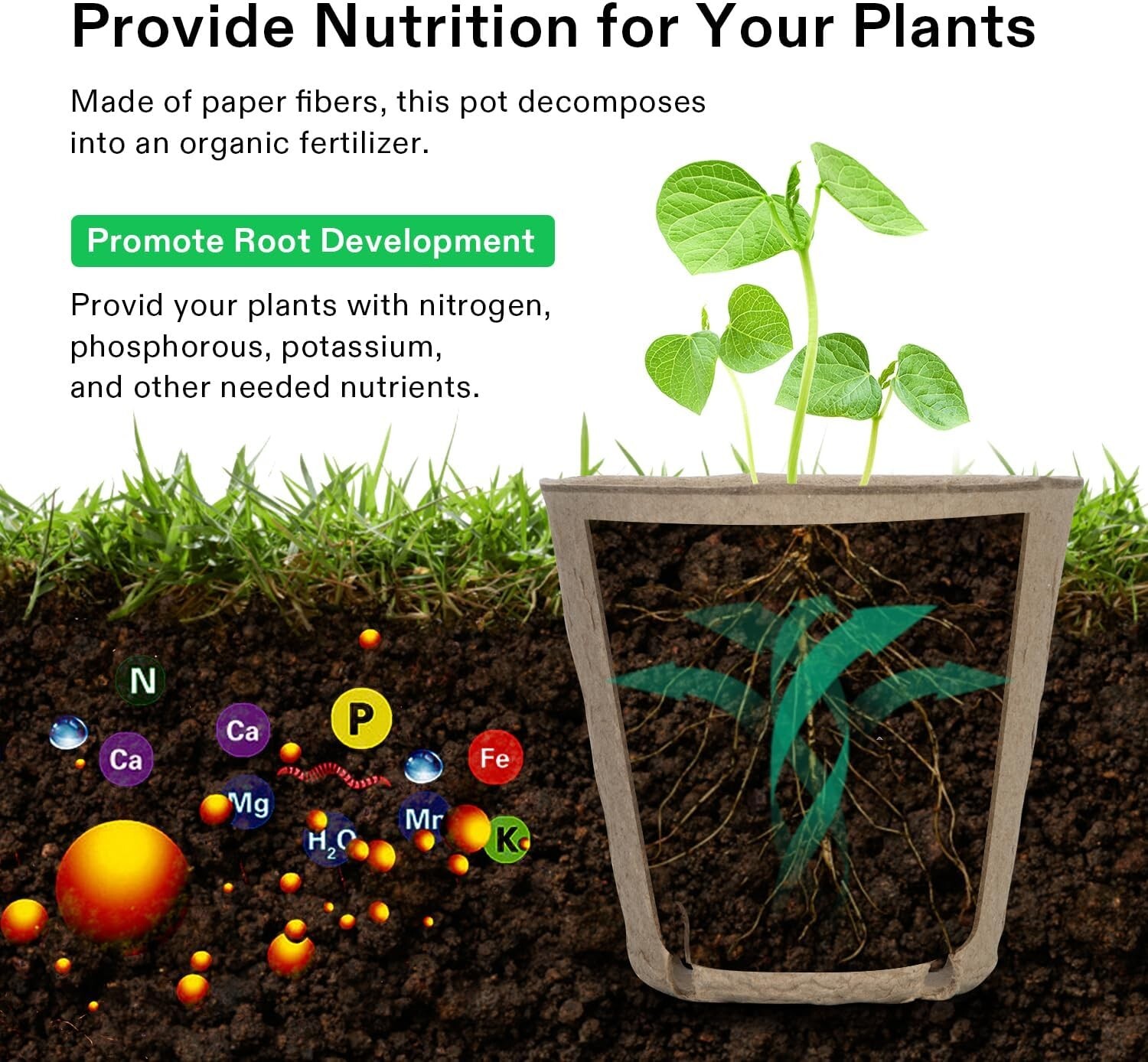 30/60/120PCS 3.15 Inch Peat Pots - Biodegradable Seed Starting Nursery Trays