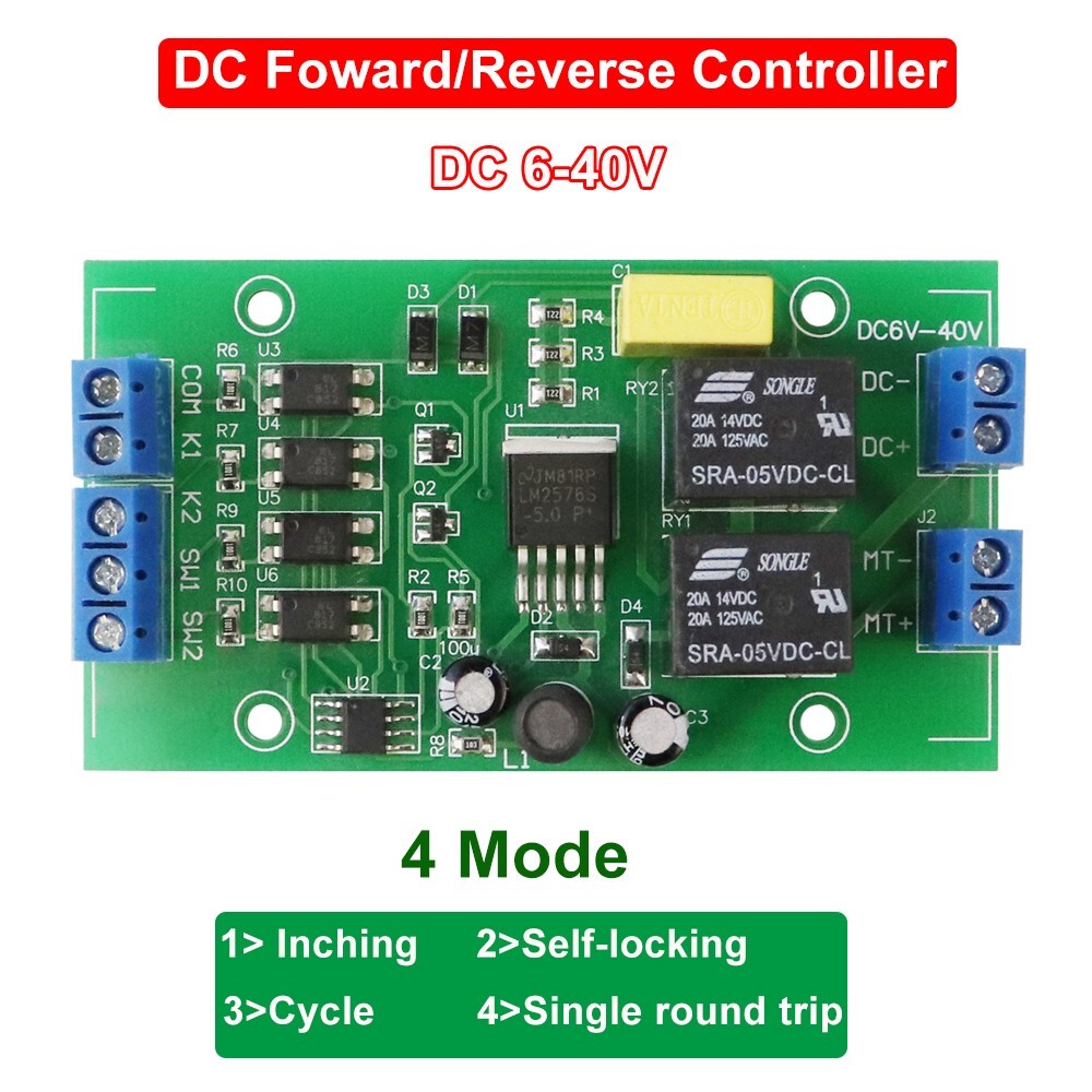 DC 6V 12V 24V Forward Reverse Motor Controller Relay Limit Switch Driver Module