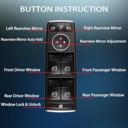 Master Power Window Switch Button Front Driver Side Compatible with 2008-2017 Me