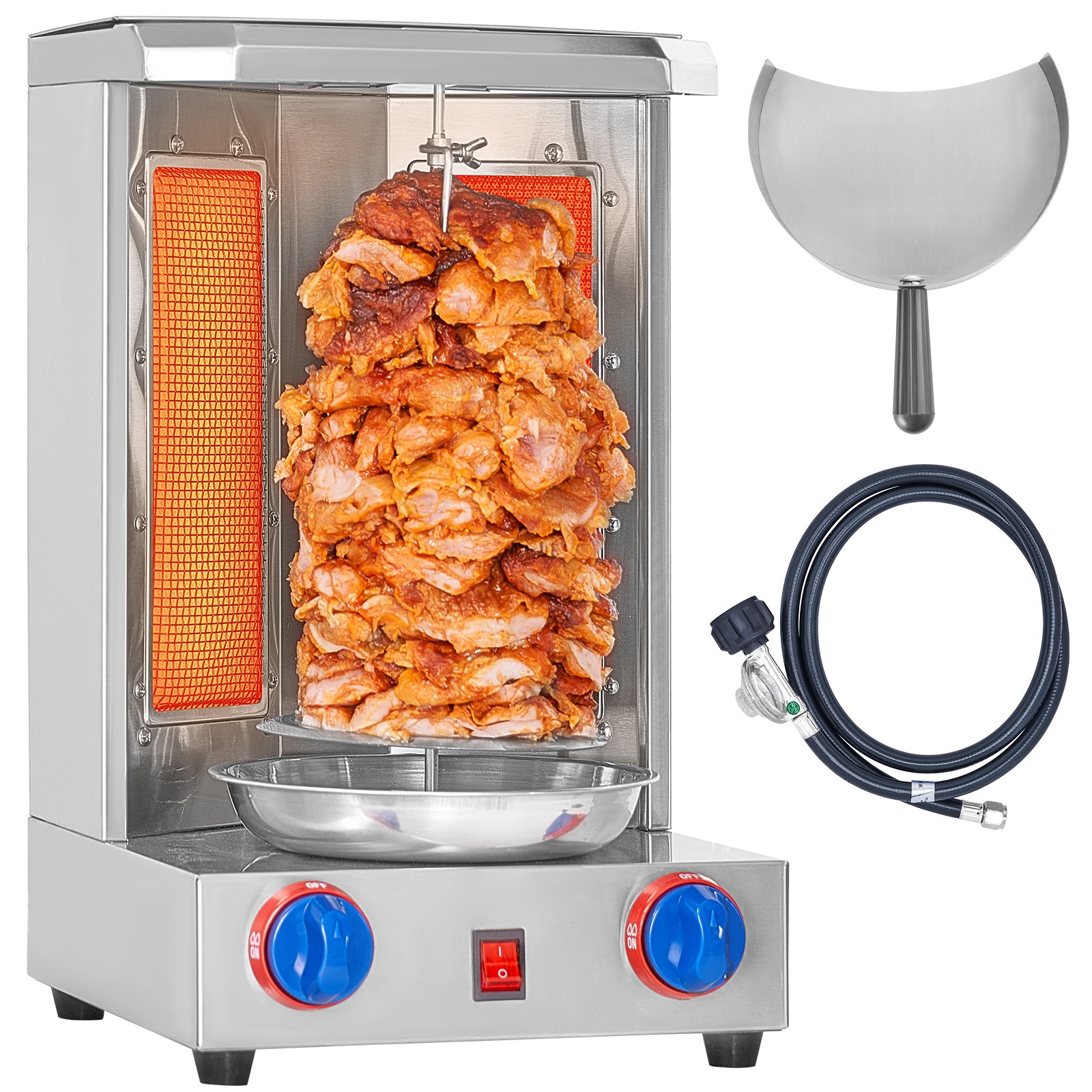 Stainless Steel Gas Shawarma Grill Machine Vertical Gyro Rotisserie Doner