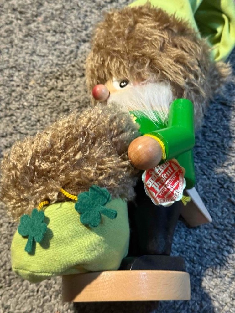 Steinbach 11" Nutcracker Troll Irish Santa Box Tags German Chubby Green