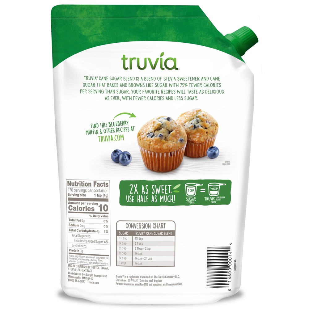 3 Pack Cane Sugar Blend Stevia 24 oz