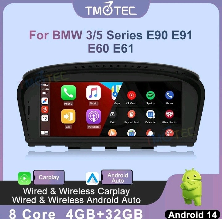 Android Car Radio For BMW 3 Series E90 E91 E92 E93 CIC CarPlay SatNav Main Unit