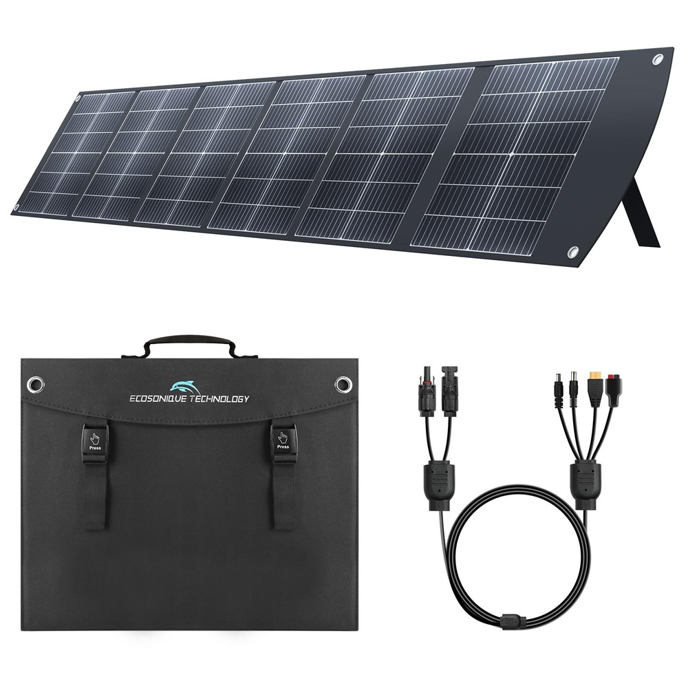 Ecosonique 200W Portable Solar Panel for Power Stations, Foldable & Lightweig...