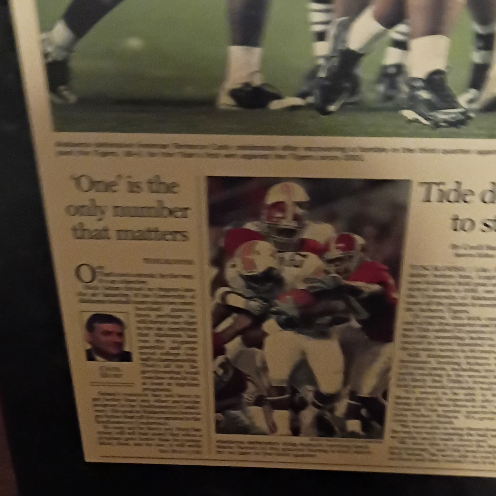 Framed Sports Newspaper Alabama vs Auburn 36-0 College Football Collectible