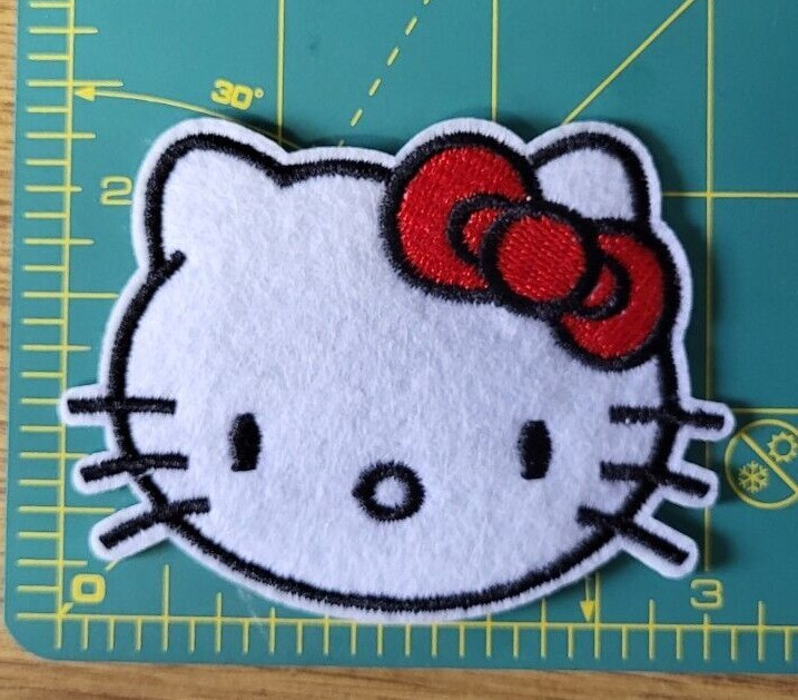 Hello Kitty Head 3 1/4 inch wide patch Style C