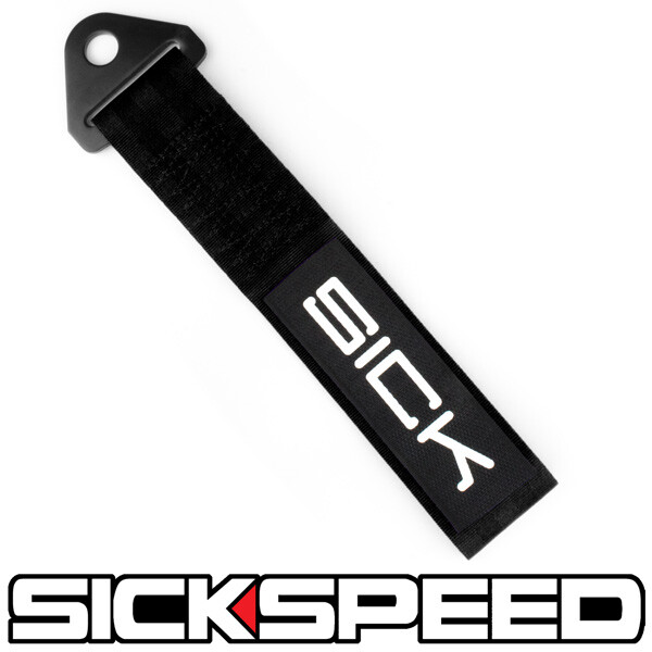BLACK HIGH STRENGTH RACING TOW STRAP SICK SICKSPEED BADGE PATCH P12