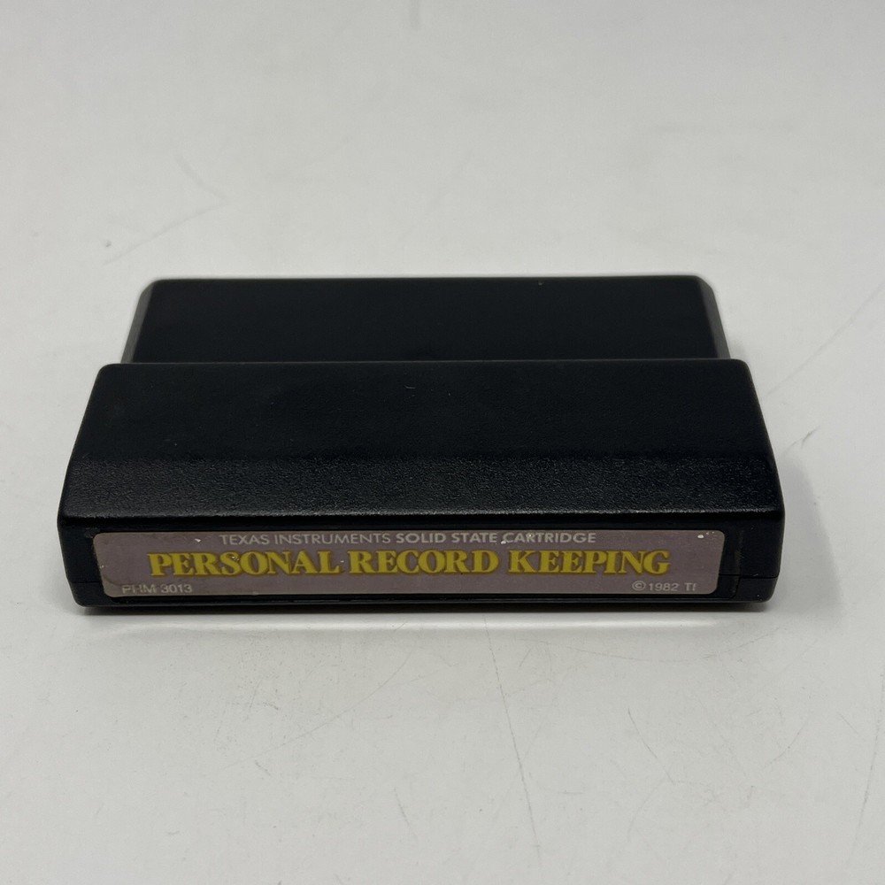 1982 Texas Instruments Personal Record Keeping Computer Cartridge TI/99 Software