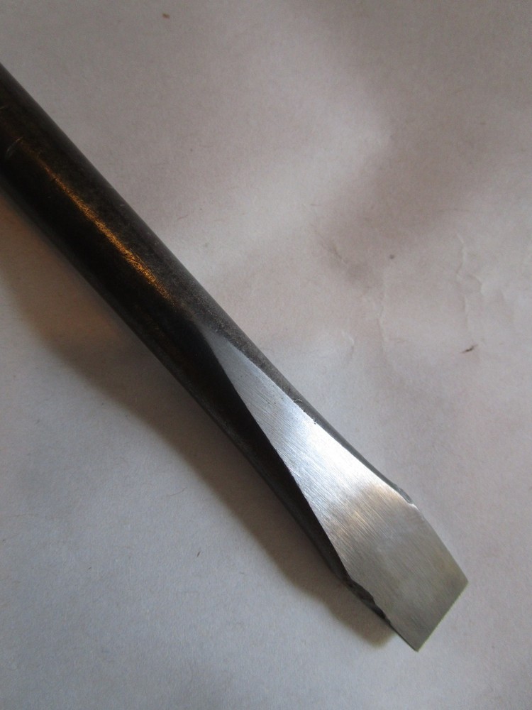 Antique Split Wood Perfect Handle Large Screwdriver, Flat Head, 16", Merit