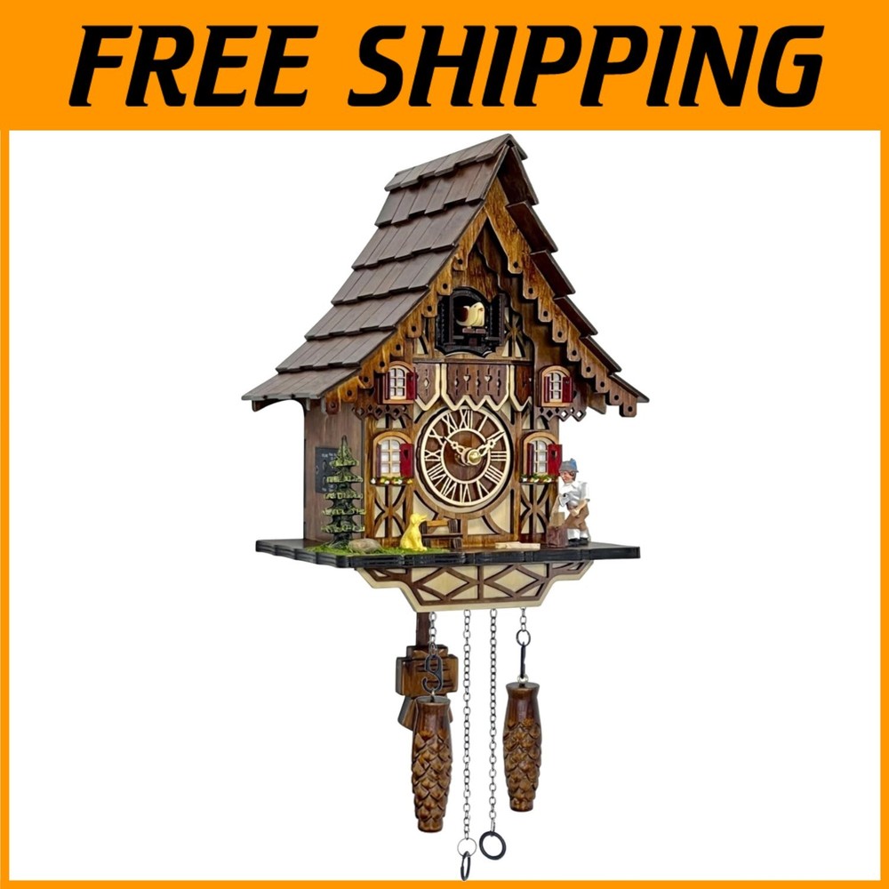 Handcrafted Black Forest Retro Cuckoo Clock-=