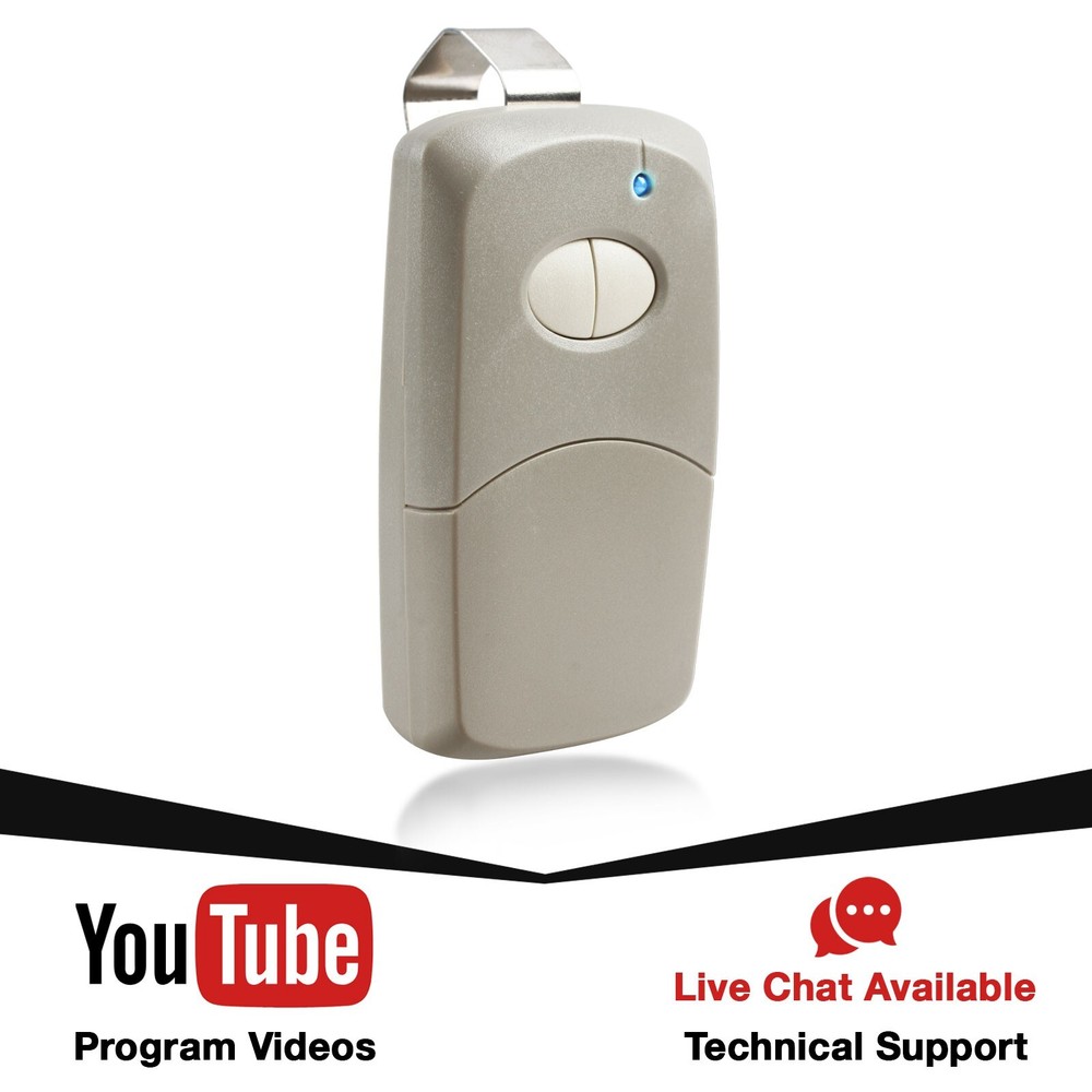 2 Garage Door Opener 2-Button Remote Grey for Linear Multi-Code MCS412001