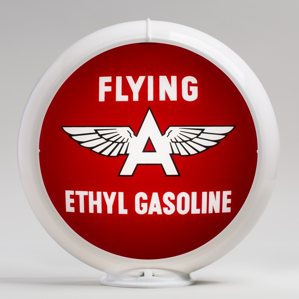 Flying A Ethyl Gas Pump Globe 13.5" in White Plastic Body (G128)