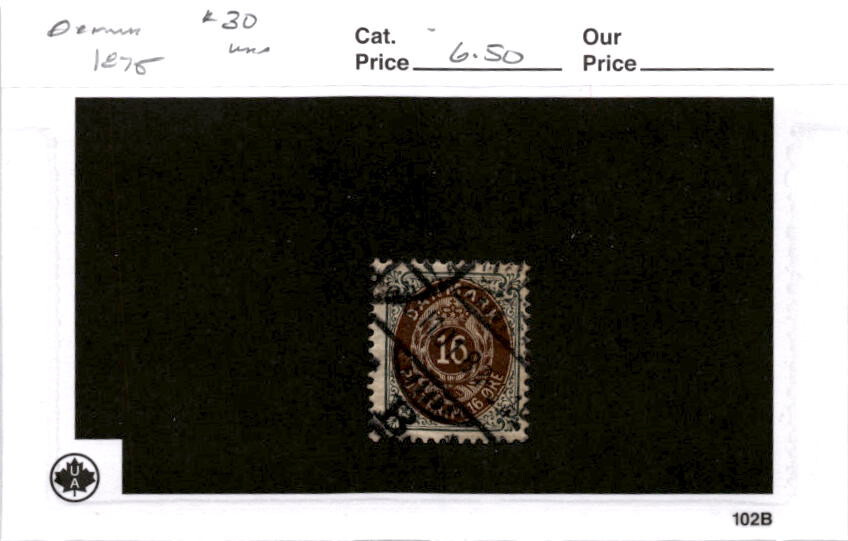 Denmark, Postage Stamp, #30 Used, 1875 (AB)