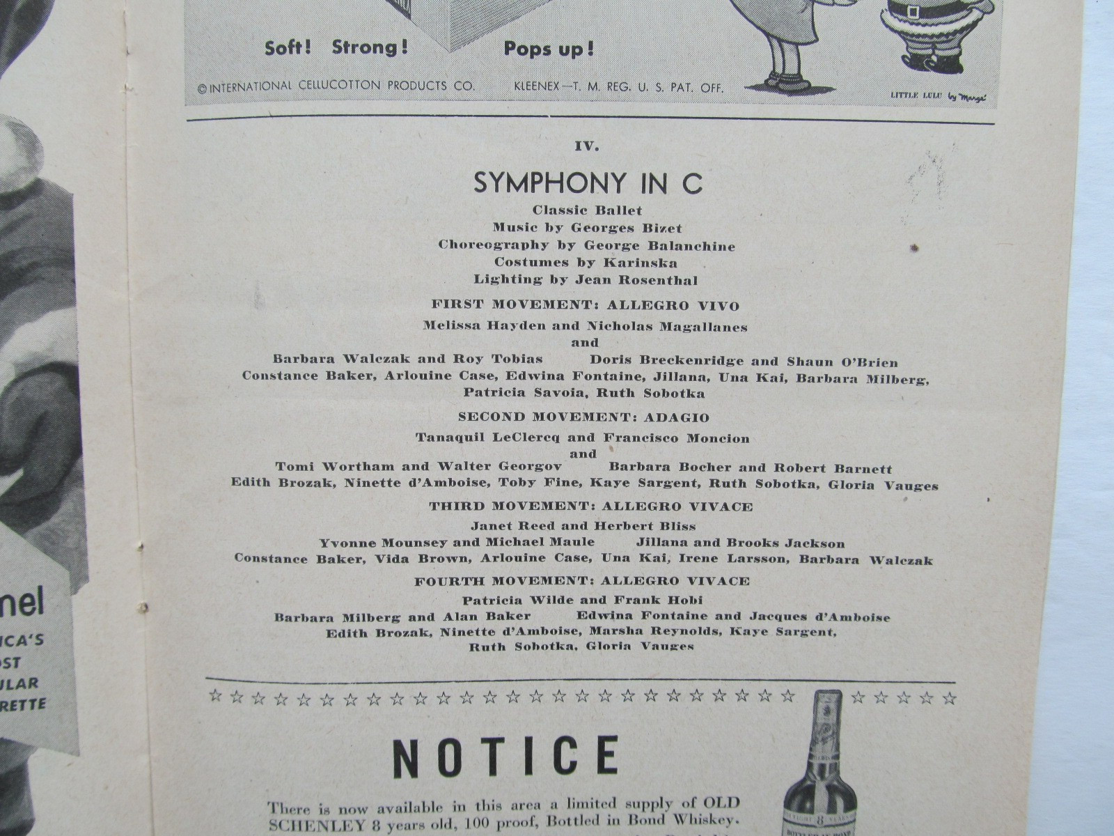 New York City Ballet Program - 1951 - Tallchief, Le Clercq, Balanchine, Robbins