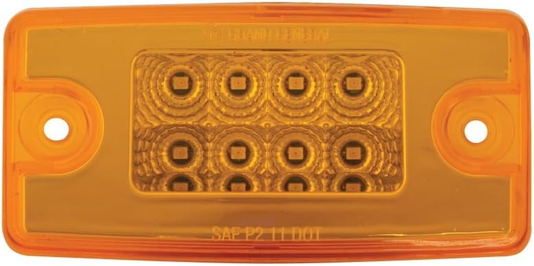 76320 Amber Rectangular Spyder 8-LED Visor/Cab Marker Sealed Light