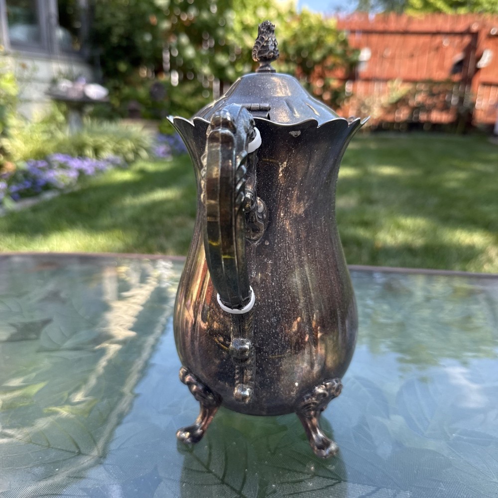 Vintage Leonard Silver Plated Coffee Tea Pot Melon Shape
