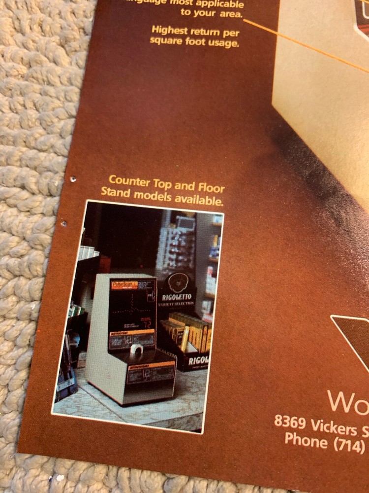 11- 8 1/4” Pulse Scan 1981 World Bend ARCADE GAME FLYER