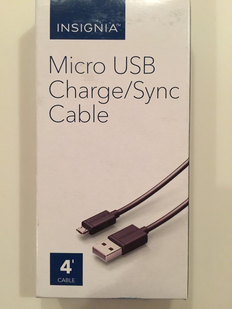 Insignia- 4' Micro USB Cable - Black NEW