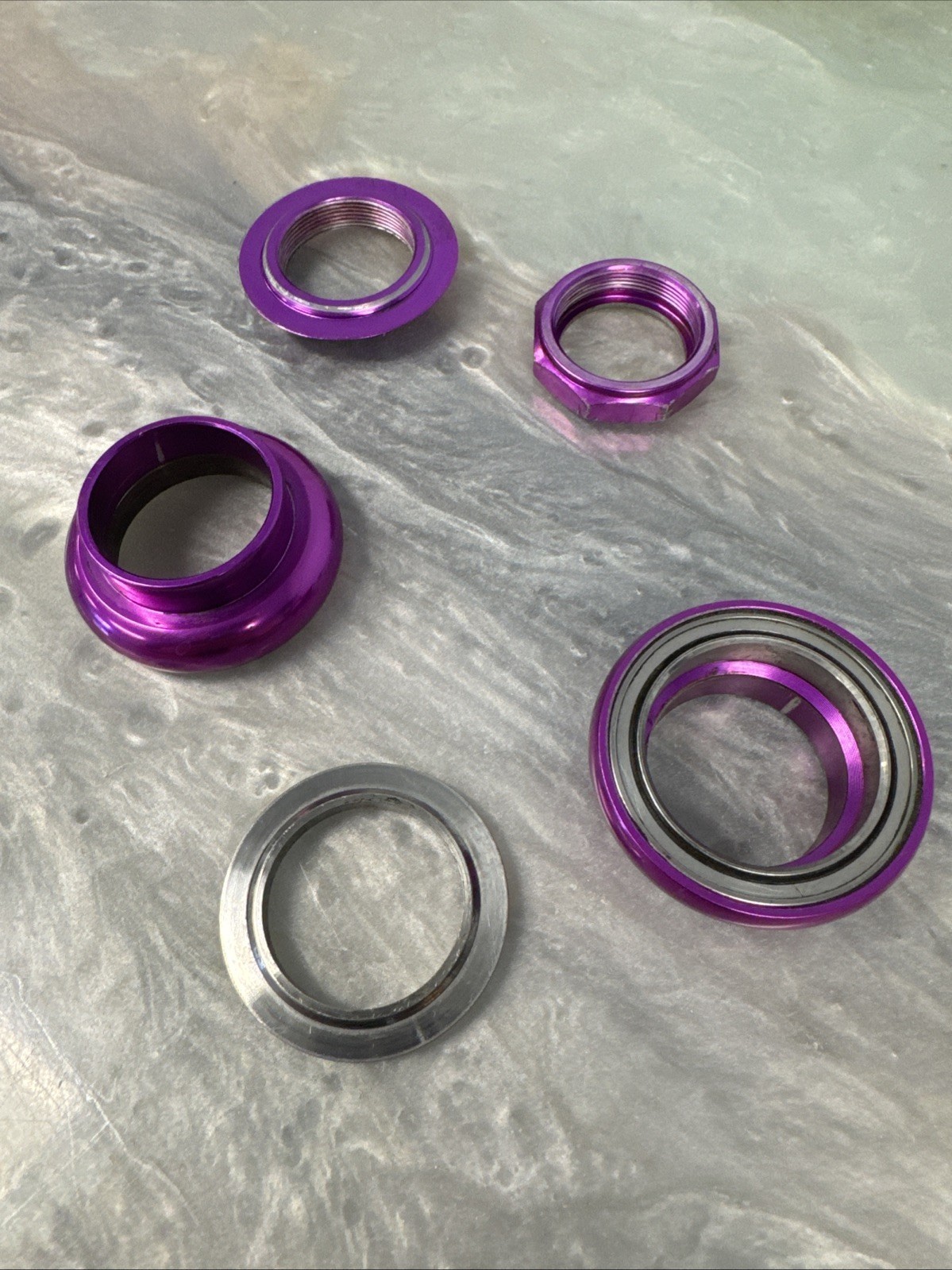 Chris King 2Nut No-Logo Headset 1 1/8" Threaded Purple 3DV 3D Violet 90s MTB