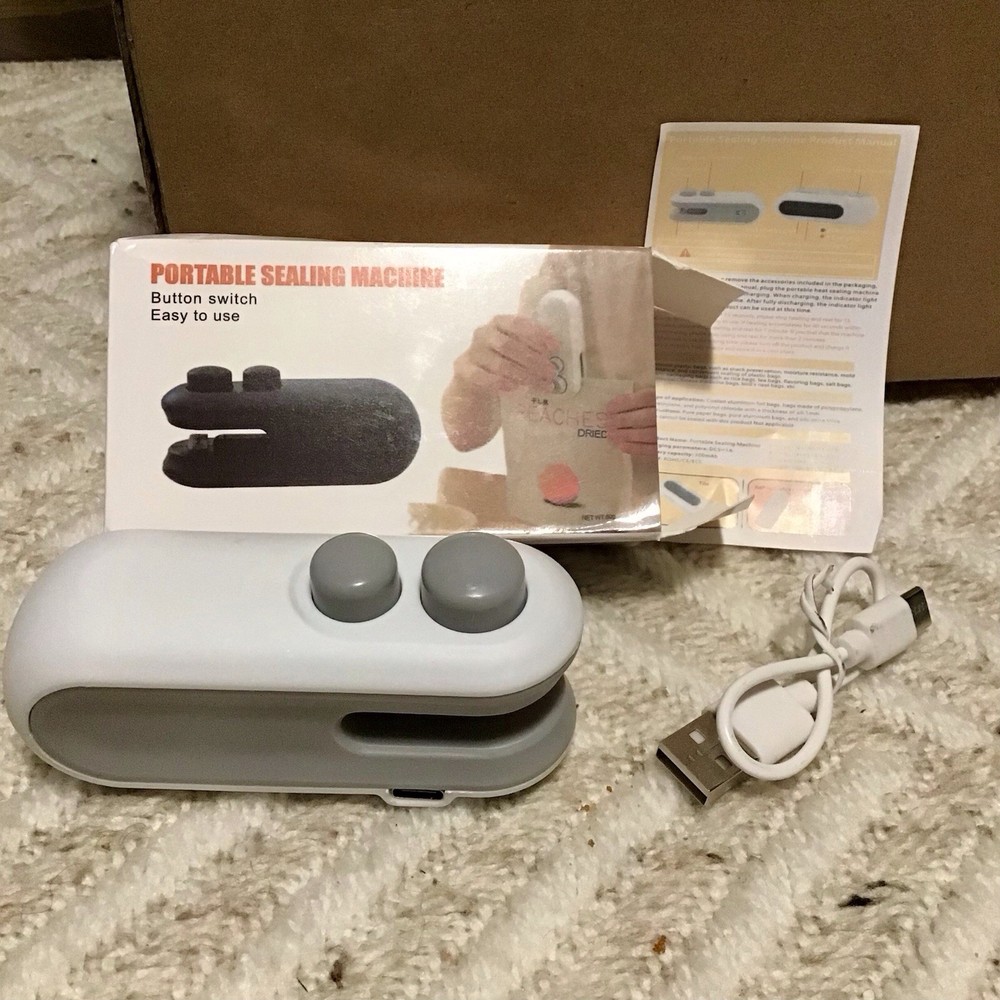 NIB Portable Sealing Machine & USB Charging Cord
