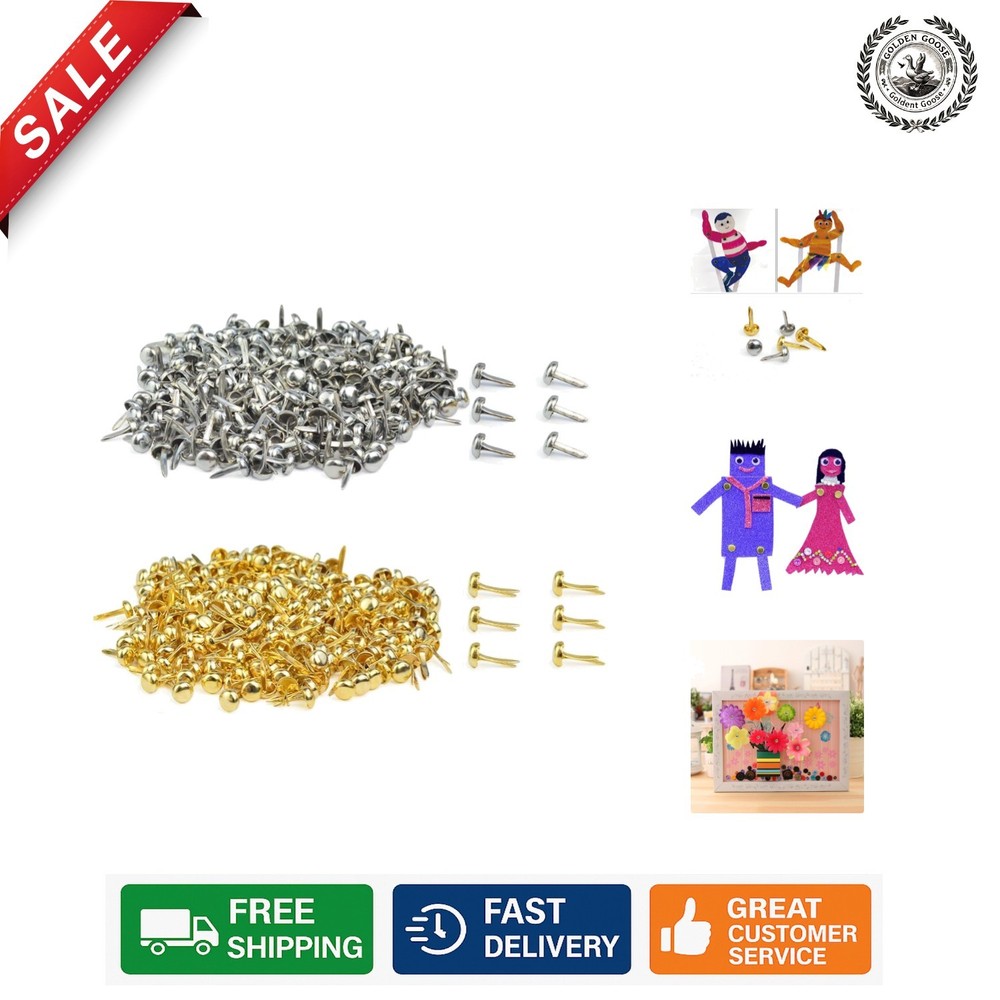 Versatile 500 PCS Scrapbooking Mini Brads in Gold & Silver - Craft Essentials