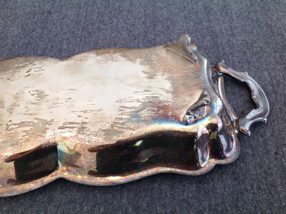 Eales 1779 Silverplate Footed Bread Serving Tray