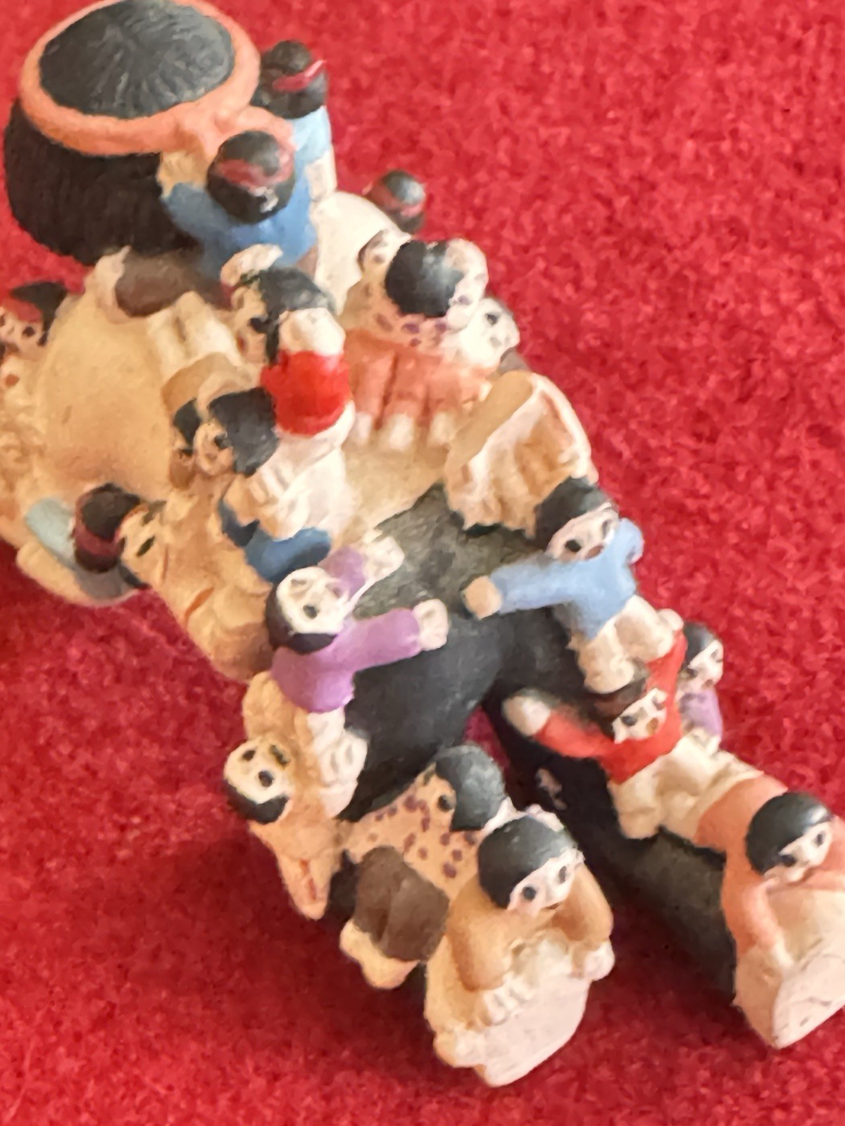 Vintage Storyteller Figurine with 25 Children Southwest Pueblo Design Mini 2.5"