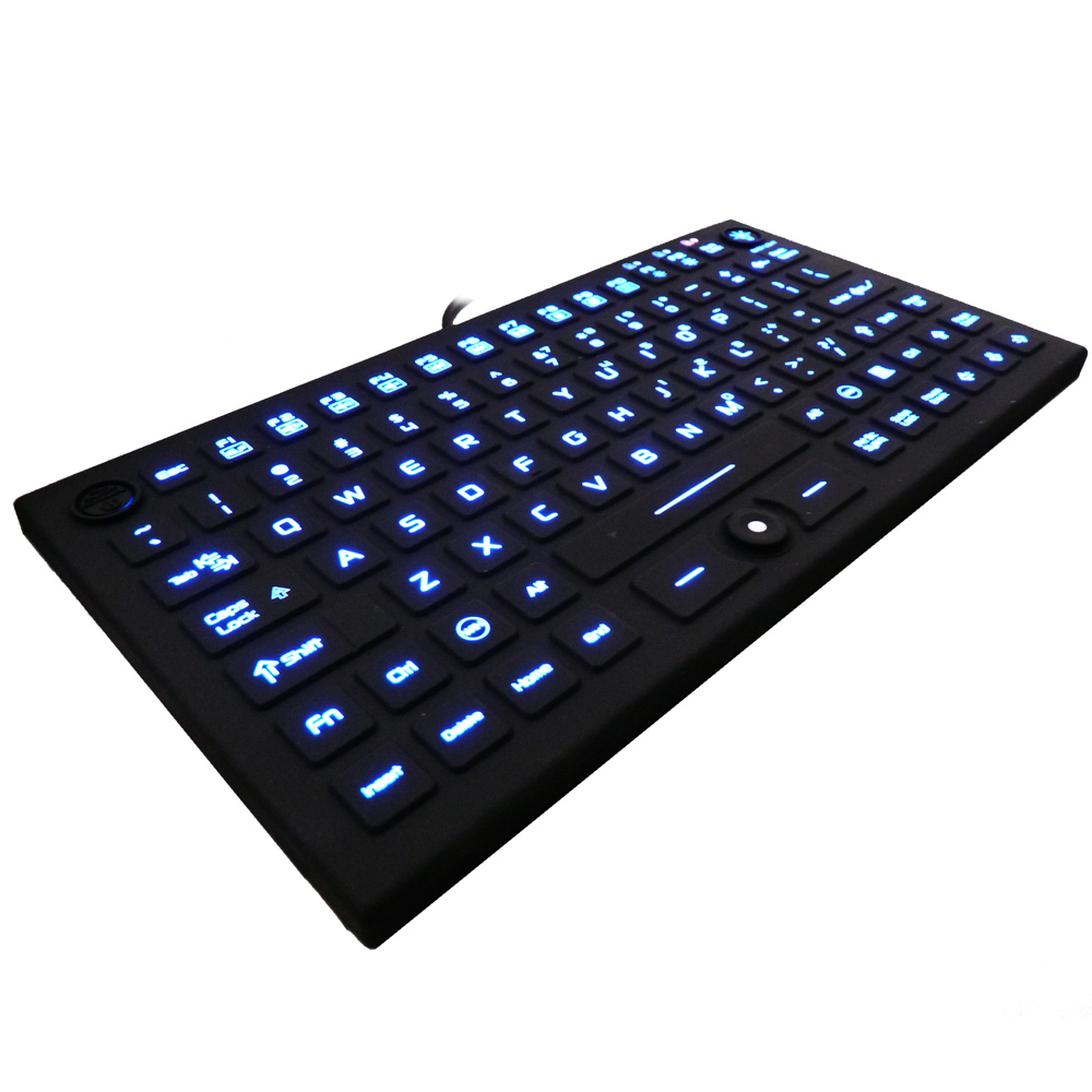 Waterproof Industrial Silicone Compact Keyboard with Mouse Pointer JH-IKB850BL