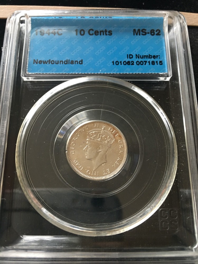 1944C  CCCS Graded Newfoundland ¢10 Cent **MS-62** #1815