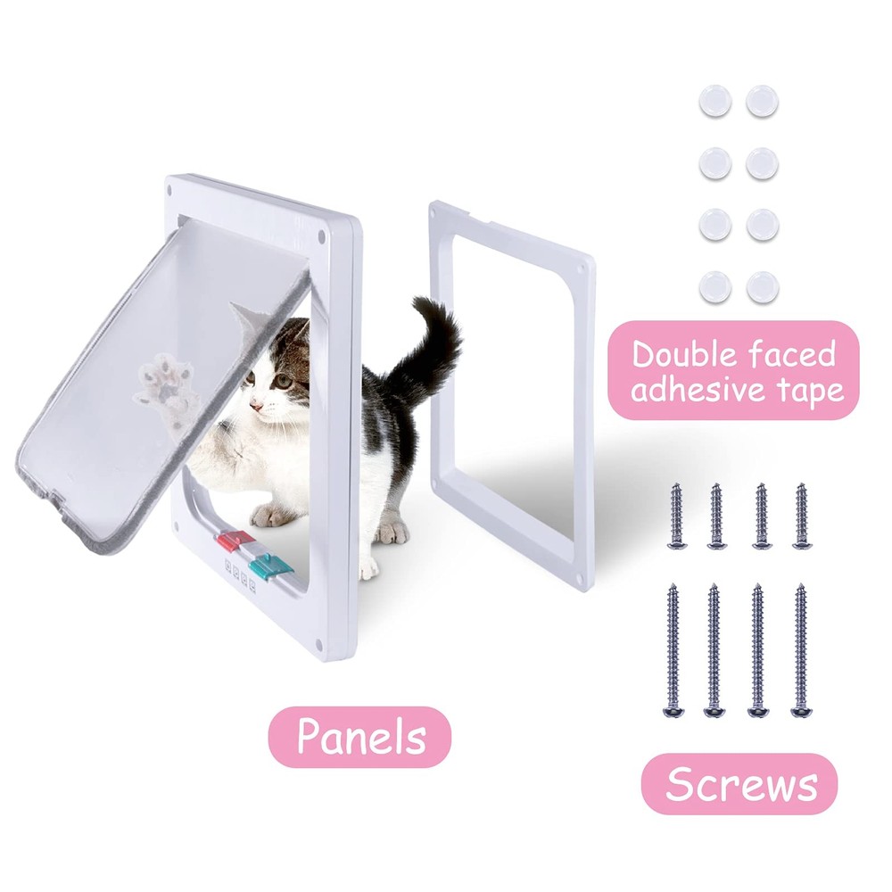 Cat Door Flap Extra Large (Outer Size 11" x 9.8"), 4 Way Locking for Interior...
