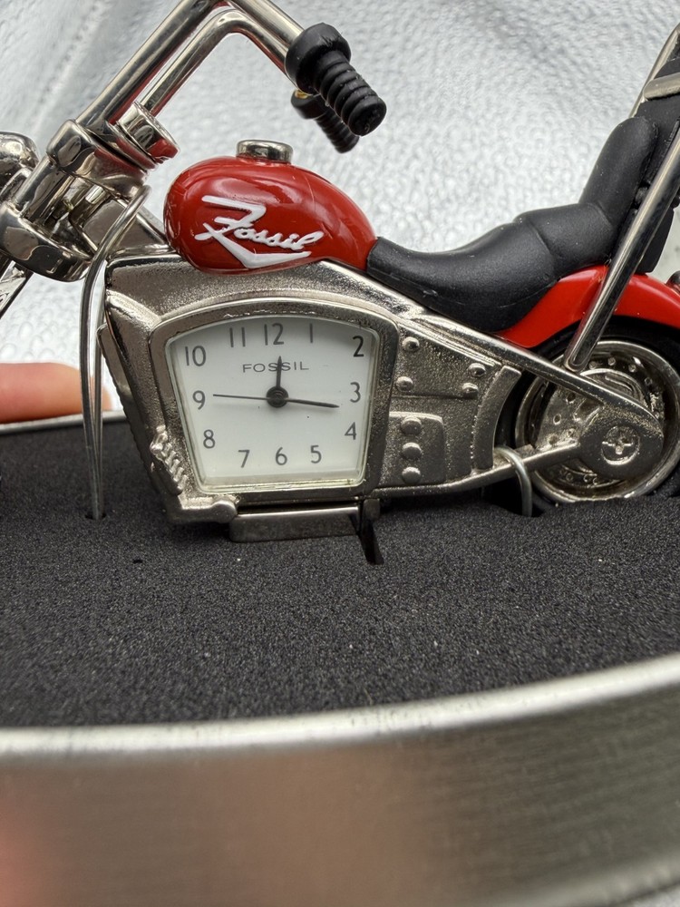 FOSSIL MOTORCYCLE CLOCK DESK DECORATION