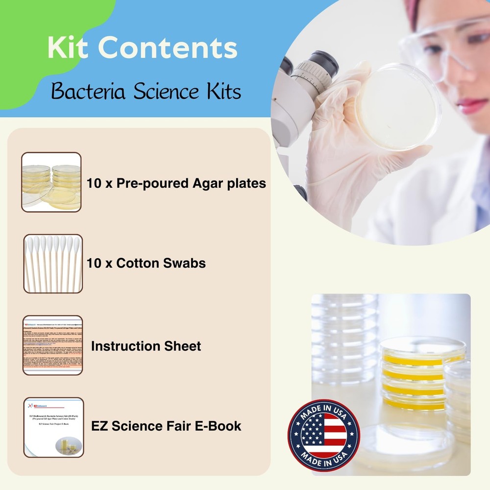 EZ BioResearch Bacteria Science Kit (IV): Top Fair Medium, Clear