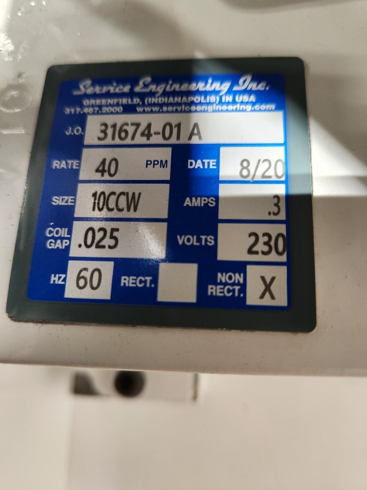 Service Engineering Vibratory Feeder Bowl/ Control Panel/ Feeder 230V/ 10CCW