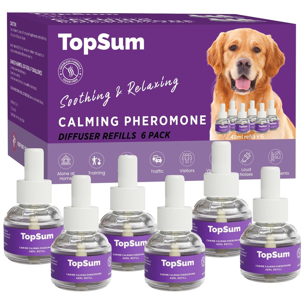 TopSum Dog Calming Diffuser Refills: 6 Pack Pheromones Purple