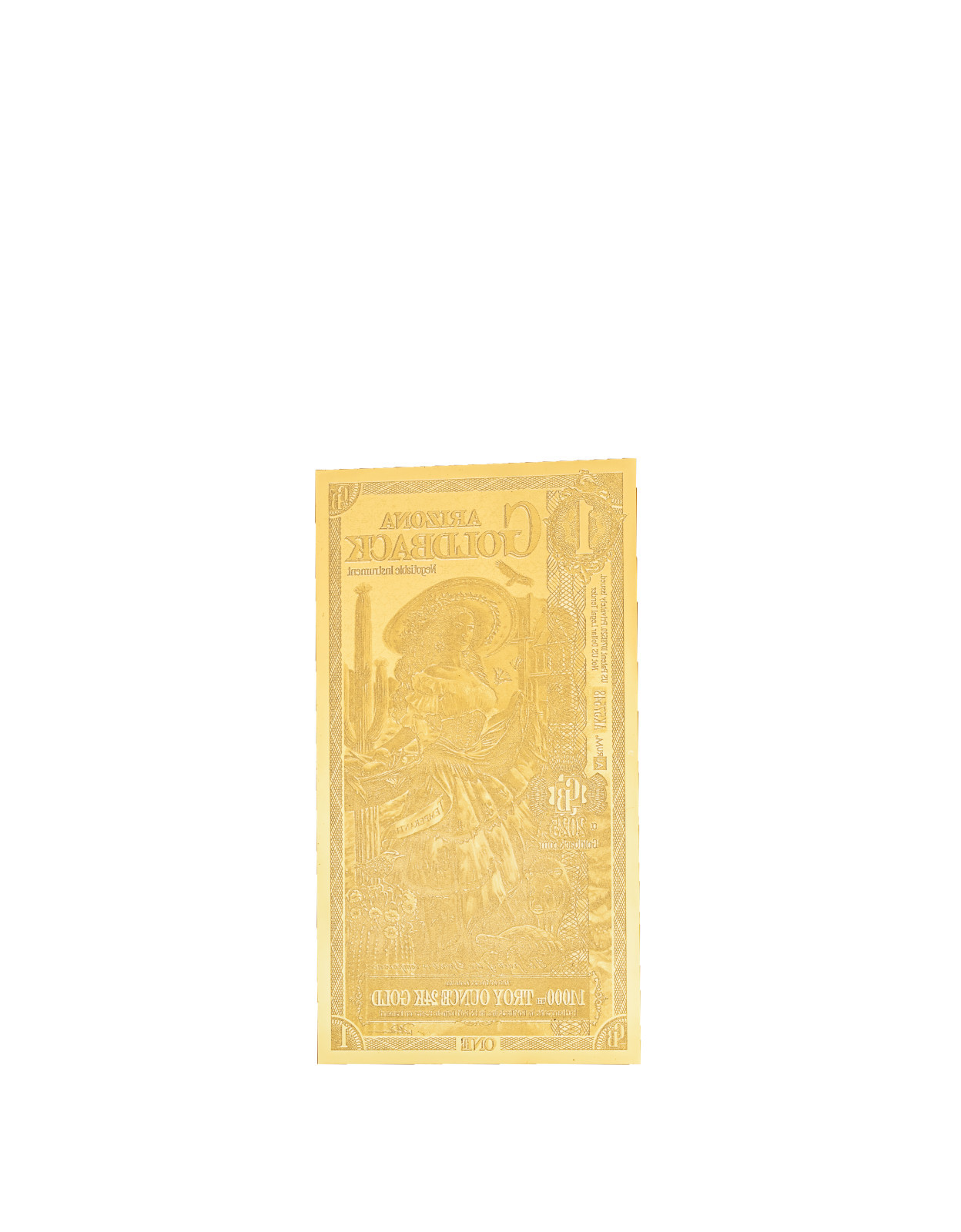2025 - 1 ARIZONA Goldback Aurum Gold Foil Note 1/1000 oz 24kt .999 Fine IN STOCK