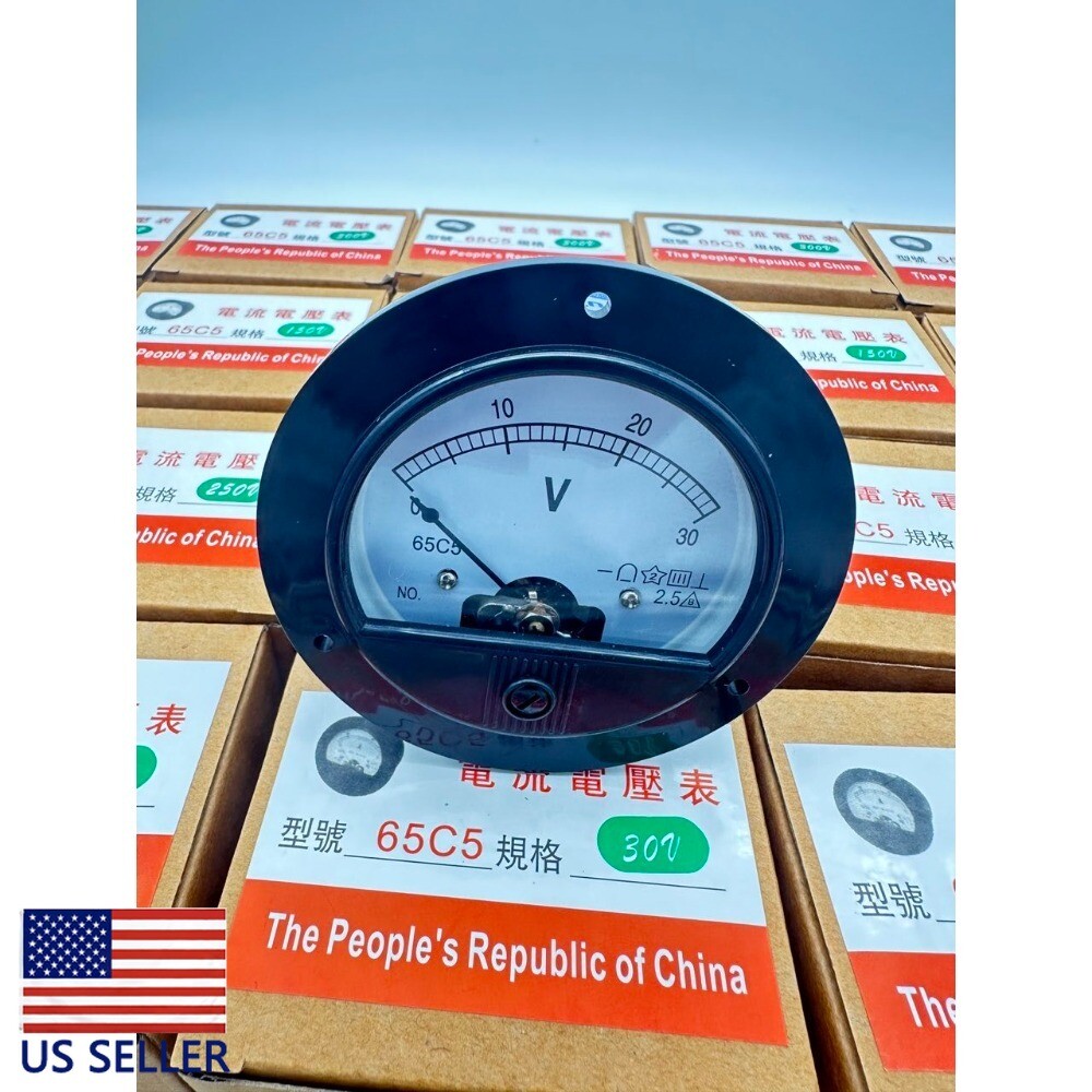 1PC DC 0 ~ 30V Round Analog Volt Pointer Needle Panel Meter Voltmeter