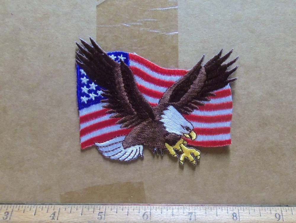 United States Flag with Eagle Embroidered Patch