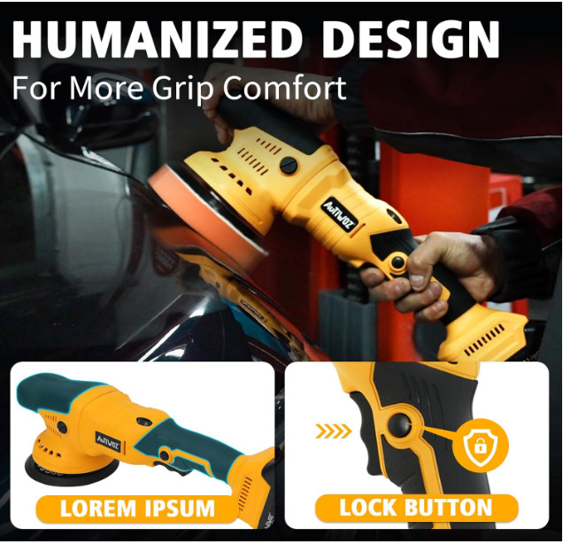 Cordless Car Buffer Polisher Plastic 5 Inch Buffer Auto Detailing Boat Sanding