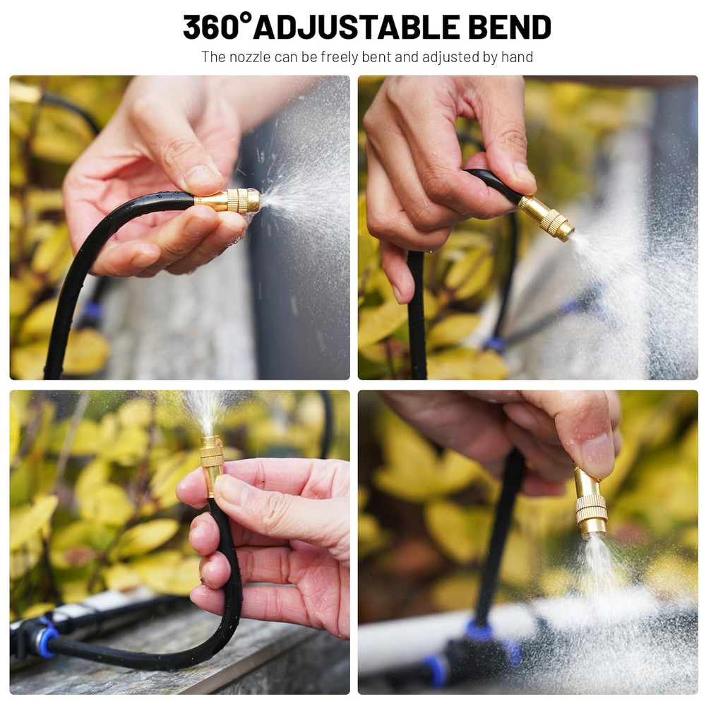 360° Adjustable Drip Irrigation System - 50 FT Garden Watering System with 16 No