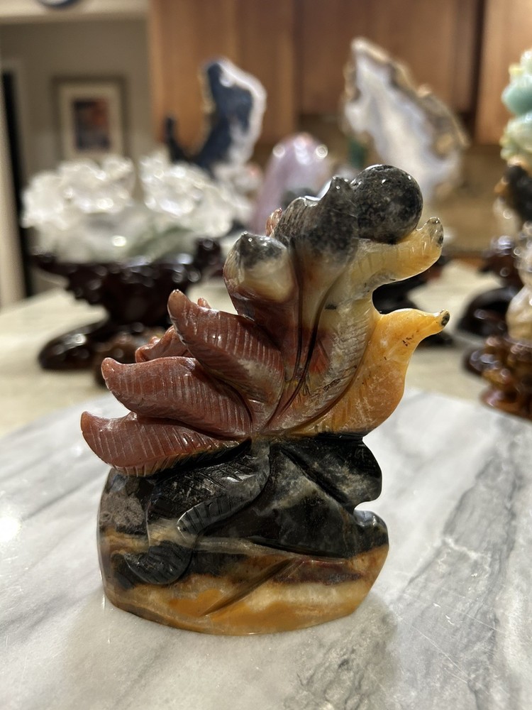 Amazonite 9 tail Fox carving