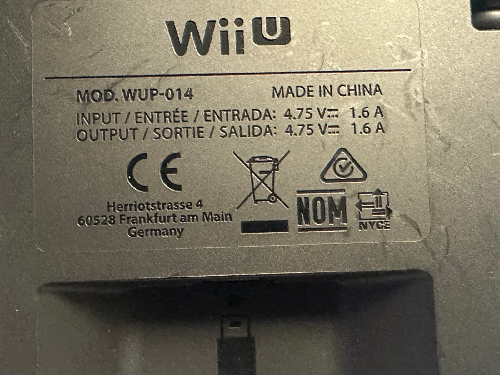 Genuine OEM Nintendo Wii U Gamepad Black Charge Dock Cradle WUP-014 Tested