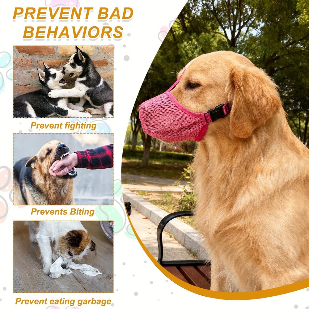 PETAXCELL Dog Muzzle, Soft Mesh Muzzle Adjustable Covered Mouth M, Black