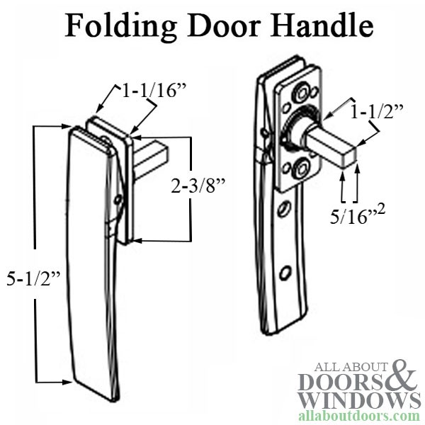 Marvin Bi-Folding Door Panel Handle - 5/16" Square Spindle